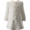 Tweed Jacket and Skirt Set, Cream - Suits & Separates - 1 - thumbnail