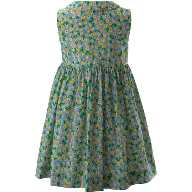 Wild Daisy Sleeveless Button-Front Dress, Blue - Dresses - 3