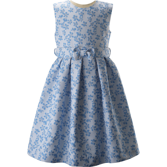 Periwinkle Damask Party Dress, Blue
