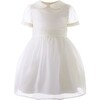 Organza Pintuck Dress, White - Dresses - 1 - thumbnail