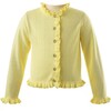 Frill Cardigan, Yellow - Cardigans - 1 - thumbnail