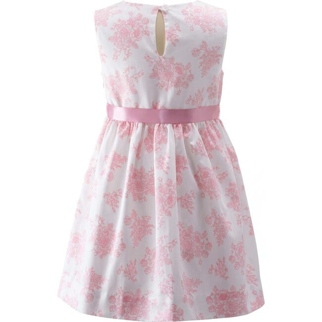 Floral Toile Dress, Pink - Dresses - 3