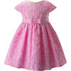 Daisy Damask Party Dress, Pink - Dresses - 1 - thumbnail