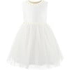 Daisy Tulle Dress, White - Dresses - 1 - thumbnail