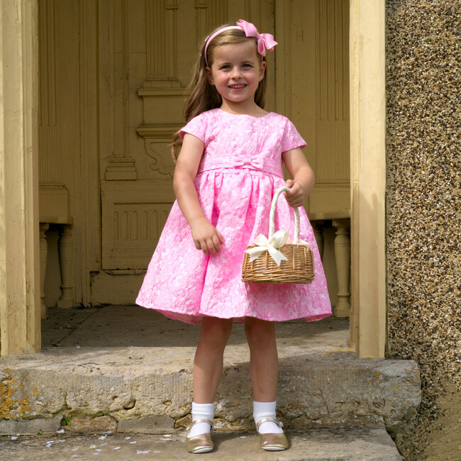 Daisy Damask Party Dress, Pink - Dresses - 2