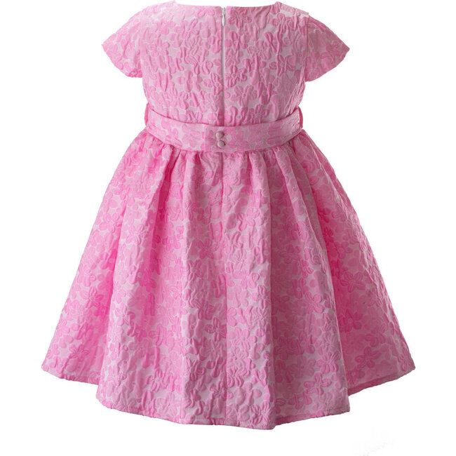 Daisy Damask Party Dress, Pink - Dresses - 3