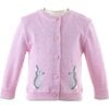 Bunny Intarsia Cardigan, Pink - Cardigans - 1 - thumbnail