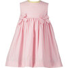 Bow Stripe Dress, Pink - Dresses - 1 - thumbnail