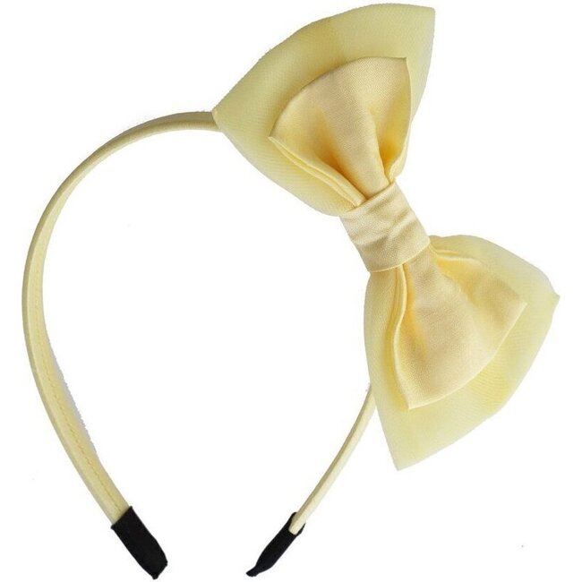 Bow Tulle Hairband, Yellow
