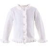 Baby Frill Cardigan, White - Cardigans - 1 - thumbnail