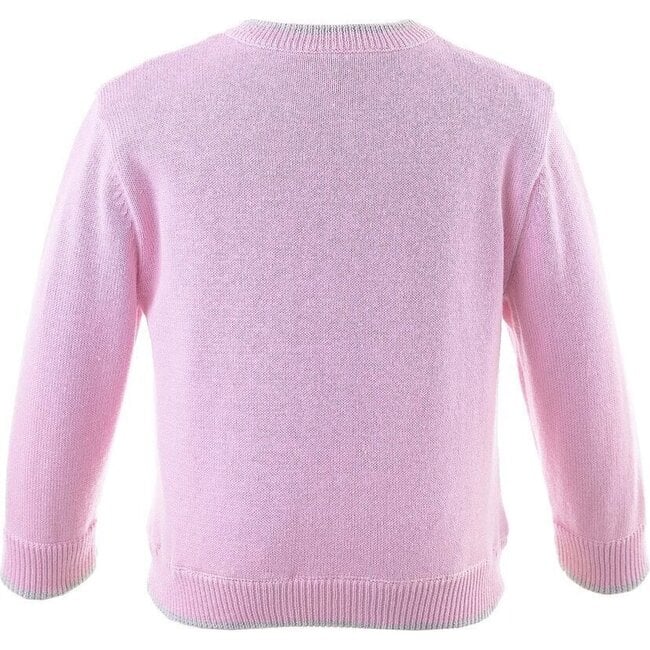 Bunny Intarsia Cardigan, Pink - Cardigans - 3