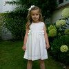Bow Eyelet Dress, White - Dresses - 2
