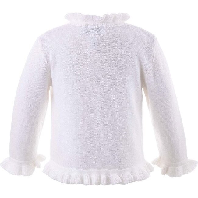 Baby Frill Cardigan, White - Cardigans - 2