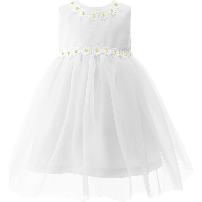 Baby Daisy Tulle Dress, White
