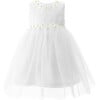 Baby Daisy Tulle Dress, White - Dresses - 1 - thumbnail