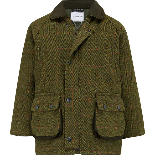 Lyall Greenbelt Tweed Coat, Olive