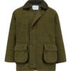 Lyall Greenbelt Tweed Coat, Olive - Wool Coats - 1 - thumbnail