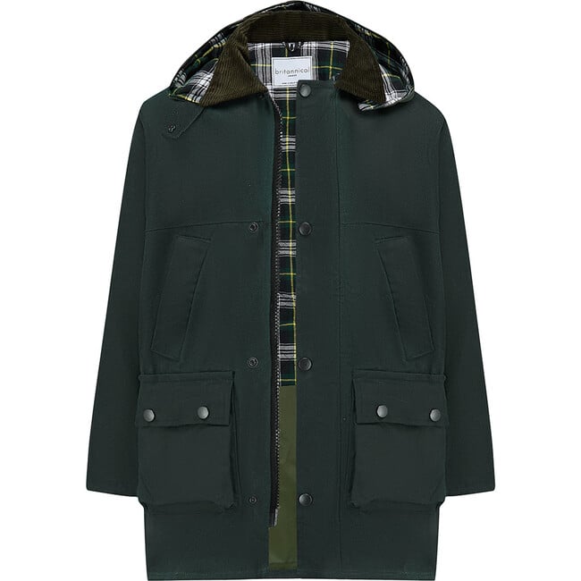 Ebury Padded Wax Jacket, Racing Green - Jackets - 3