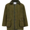 Lyall Greenbelt Tweed Coat, Olive - Wool Coats - 3