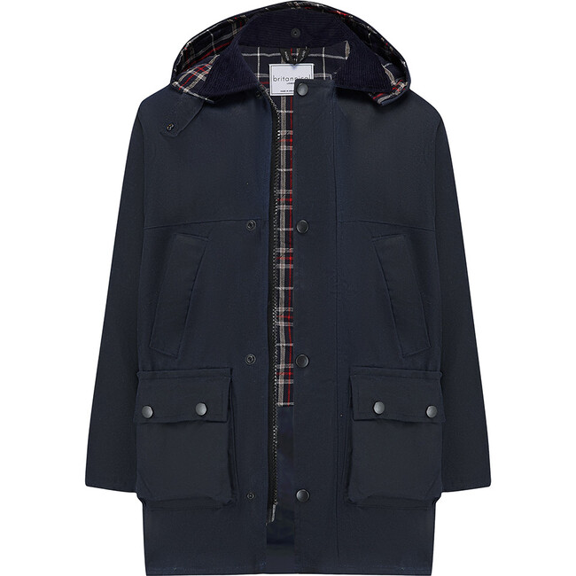 Ebury Padded Wax Jacket, Navy - Jackets - 3