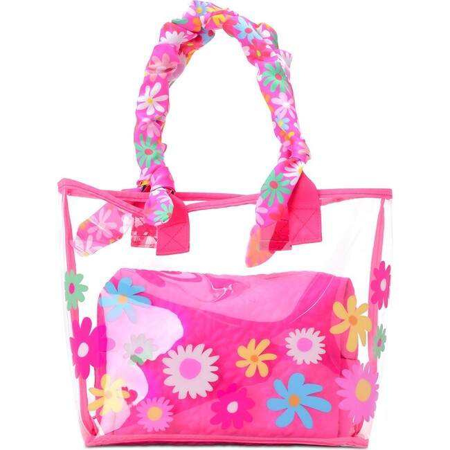 Puffy Flowers Clear Tote 2 Piece Set