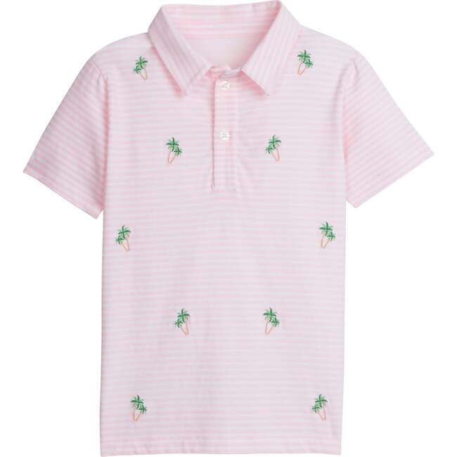 Short Sleeve Embroidered Polo, Palm Tree