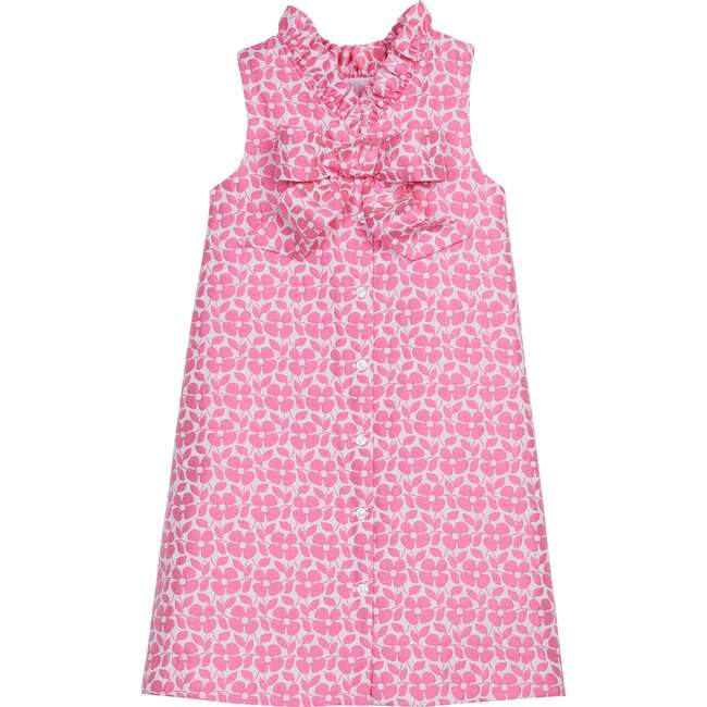 Elizabeth Dress, Pink Floral Jacquard - Dresses - 2