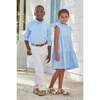 Tiered Charleston Dress, Light Blue Pique - Dresses - 2