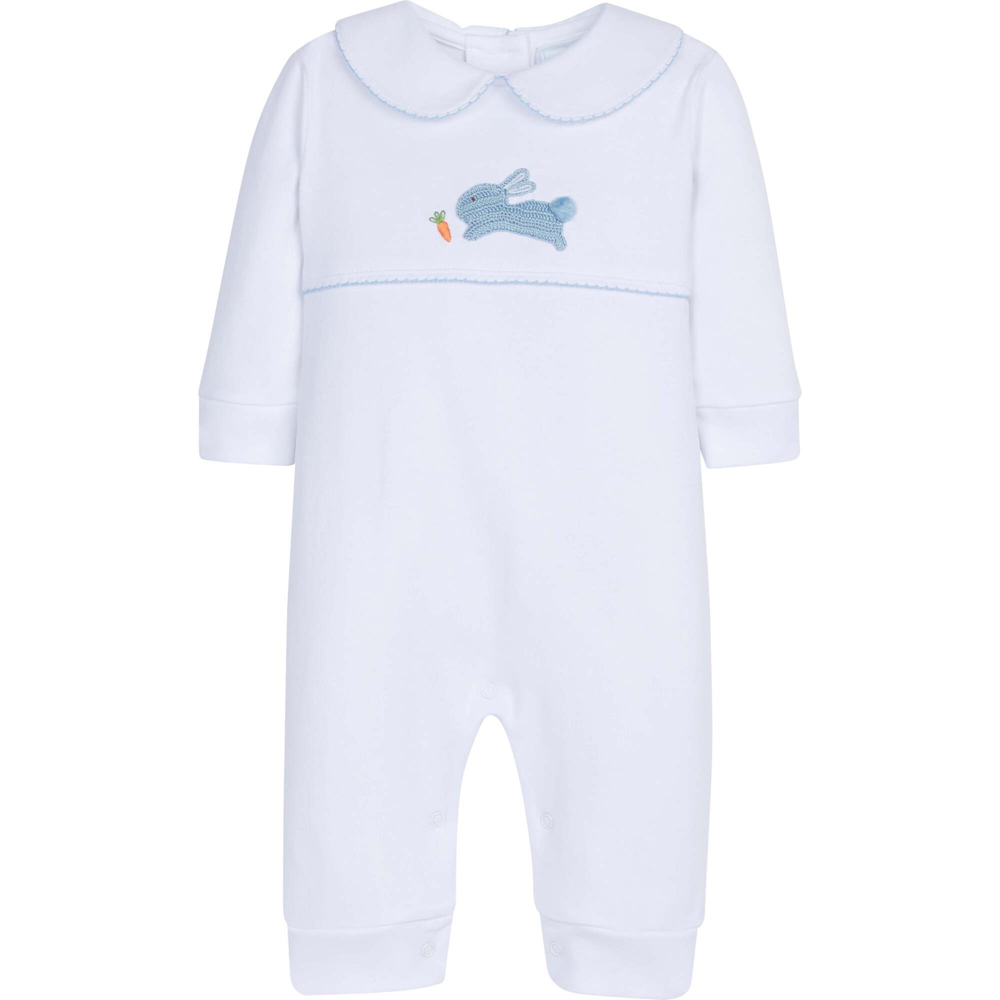 Crochet Playsuit, Blue Bunny - Rompers - 1