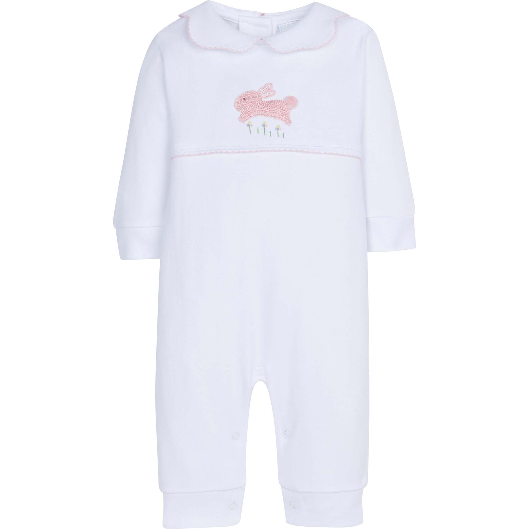 Crochet Playsuit, Pink Bunny - Rompers - 1