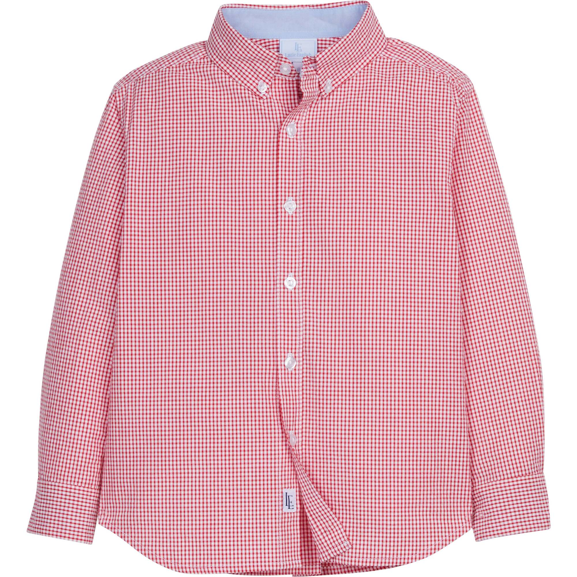 Button Down Shirt, Red Seersucker Gingham - Button Downs - 1