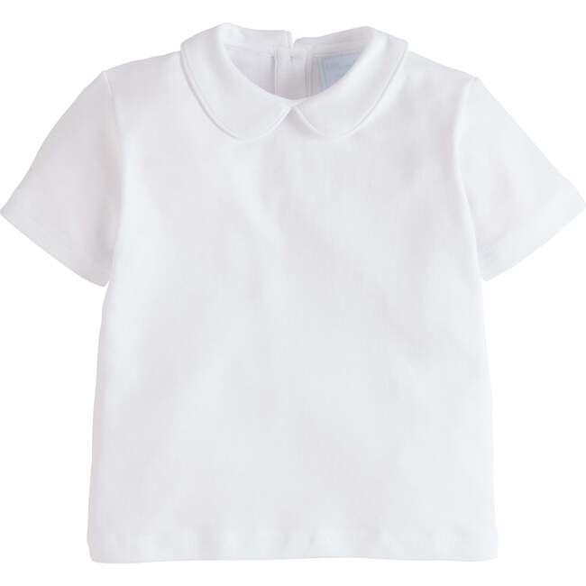 Piped Peter Pan Short Sleeve, White