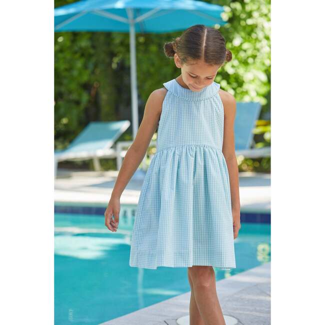 Annie Dress, Aqua Gingham - Dresses - 2