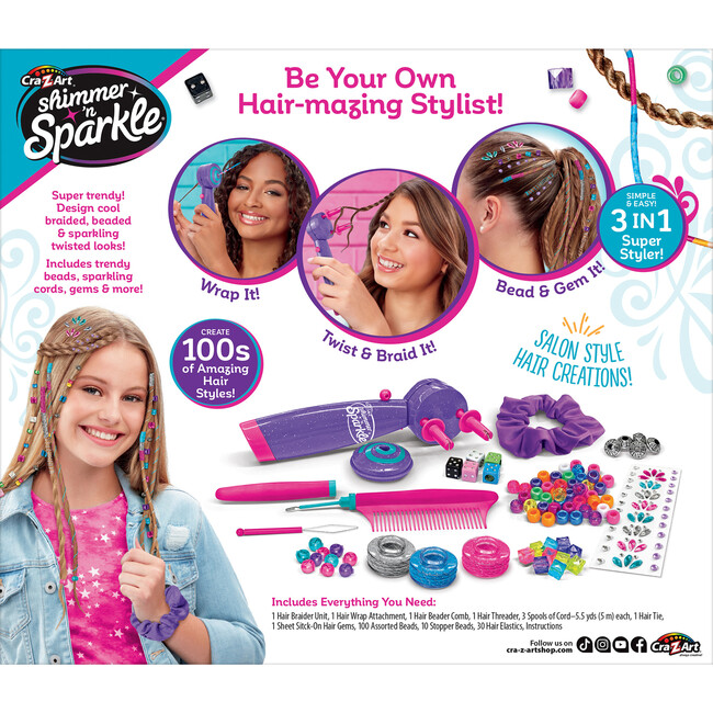 Shimmer ‘n Sparkle: Braid Bead & Twist Deluxe 3-In 1 Hair Tool - Arts & Crafts - 5