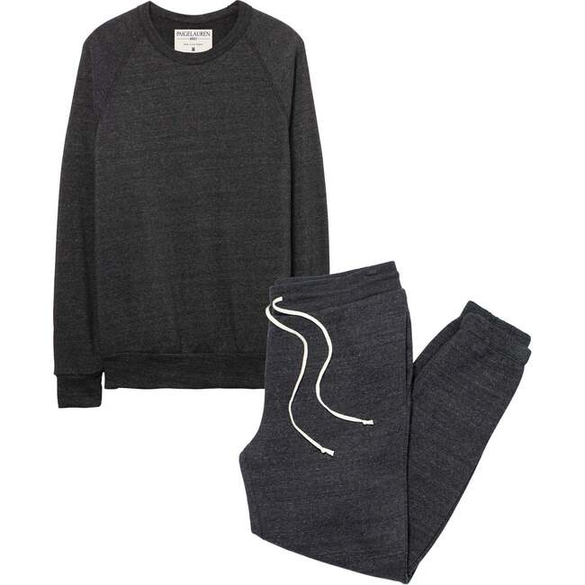 Adult Eco Fleece Dad Loungewear Sets, Black