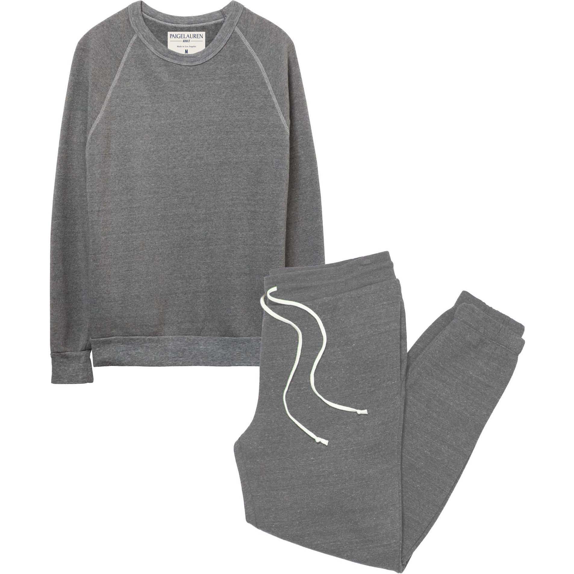 Adult Eco Fleece Dad Loungewear Sets, Gray - Loungewear - 1