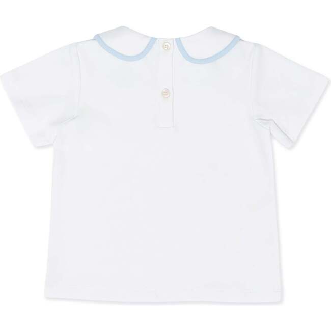 Teddy Peter Pan, Classic White with Bailey's Bay Blue Trim - Shirts - 5