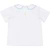 Teddy Peter Pan, Classic White with Bailey's Bay Blue Trim - Shirts - 5