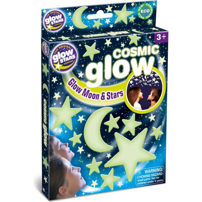The Original Glowstars: Cosmic Glow Moon & Stars Self-Adhesive Pads for Décor