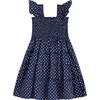 The Tiny Ellie Cotton Sateen Nap Polka Dot Dress, Navy - Dresses - 1 - thumbnail
