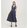 Women's Jacqueline Cotton Sateen Polka Dot Dress, Navy - Dresses - 2