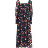 Women's Grace Georgette Peony Bouquet Print Maxi Nap Dress, Navy & Multicolors - Dresses - 1 - thumbnail