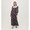 Women's Grace Georgette Peony Bouquet Print Maxi Nap Dress, Navy & Multicolors - Dresses - 2