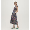 Women's Ellie Cotton Sateen Peony Bouquet Print Nap Dress, Navy & Multicolors - Dresses - 3