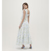 Women's Florence Cotton Poplin Peony Bouquet Print Nap Skirt, Blue & Green - Skirts - 3