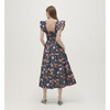 Women's Ellie Cotton Sateen Peony Bouquet Print Nap Dress, Navy & Multicolors - Dresses - 4