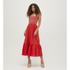 Women's Anjuli Cotton Poplin Contrast Stitch Nap Dress, Poppy Red - Dresses - 2