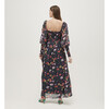 Women's Grace Georgette Peony Bouquet Print Maxi Nap Dress, Navy & Multicolors - Dresses - 4