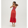 Women's Anjuli Cotton Poplin Contrast Stitch Nap Dress, Poppy Red - Dresses - 3