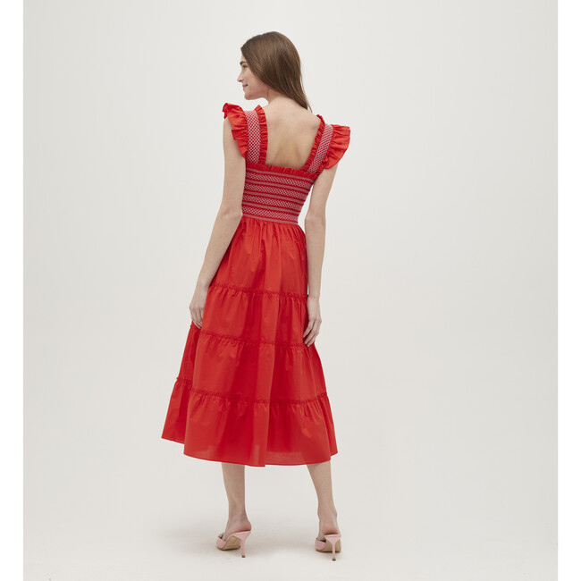Women's Ellie Cotton Poplin Contrast Stitch Nap Dress, Poppy Red - Dresses - 6